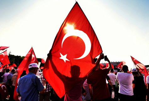 Crowd with Turkish Flags