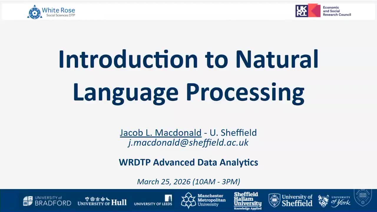 Introduction to Natural Language Processing